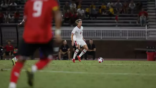 Birgir Baldvinsson dribbles the ball in a game against Maryland.