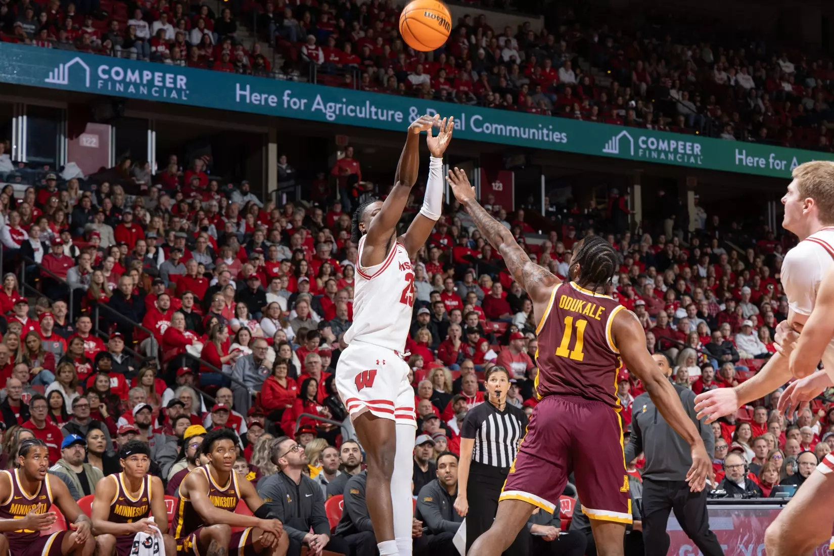 John Blackwell goes up for the 3-pointer against Minnesota