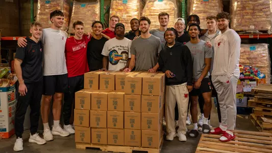 Wisconsin Men's Basketball at the Westside Food Bank