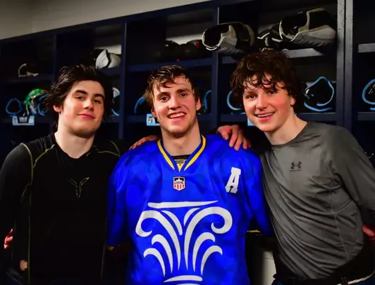 Ben Dexheimer, Kyle Kukkonen and Quinn Finley while playing for the Madison Capitols