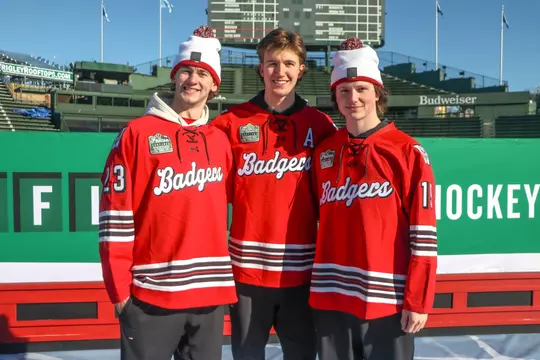 Quinn Finley with Dan Laatsch and Sawyer Scholl at Wrigley Field