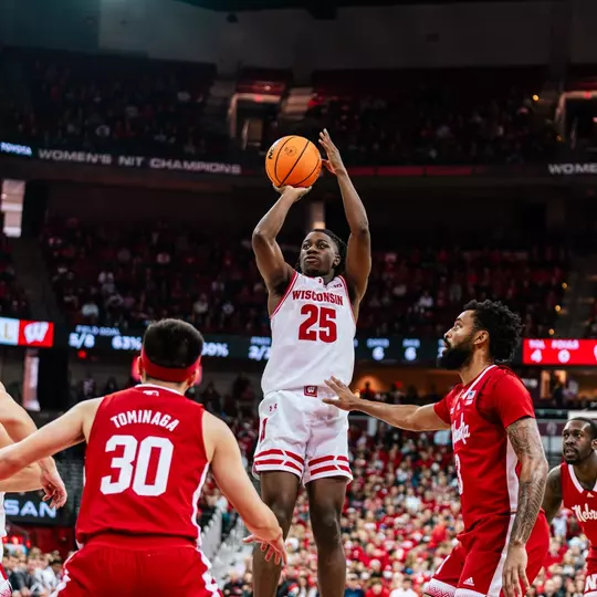 John Blackwell rises up for the shot against Nebraska in 2024