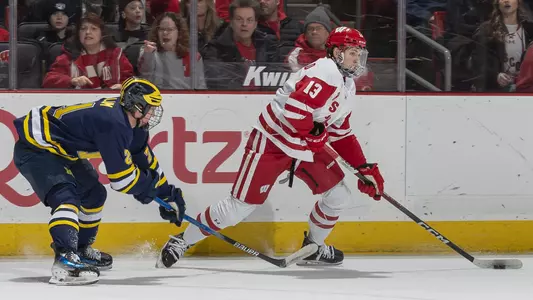 Christian Fitzgerald skates against Michigan