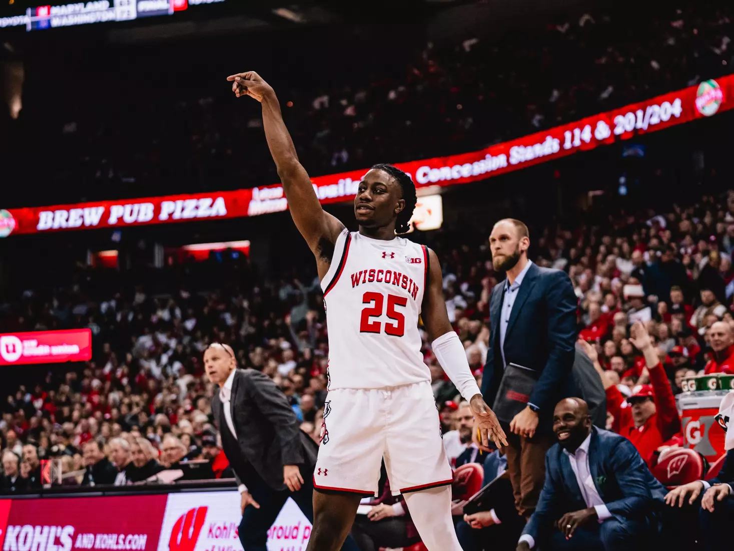 John Blackwell holds the follow through vs. Iowa