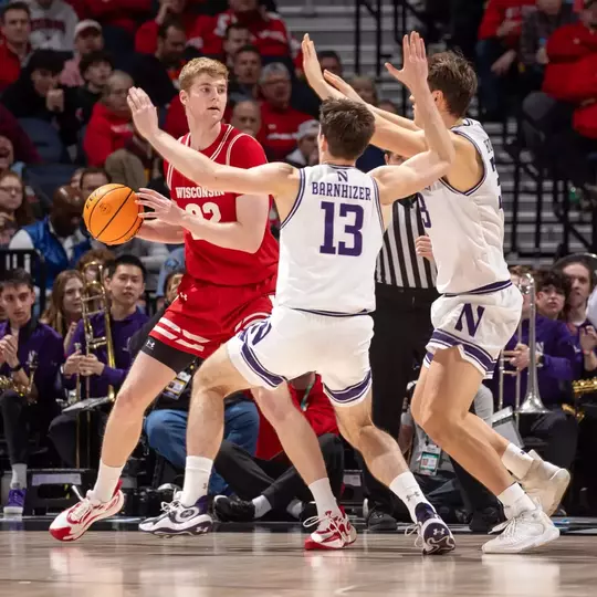 MINNEAPOLIS, MN - MARCH 15, 2024 - Wisconsin vs Northwestern, at the 2024 TIAA Big Men's Basketball Tournament in Minneapolis, Minnesota.  NOTE  TO USER:  Mandatory Copyright Notice: Copyright 2024 David Sherman Photography (Photo by David Sherman)
