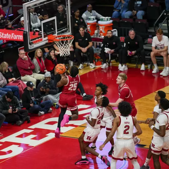 John Blackwell gets the layup against Rutgers