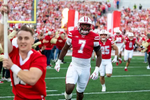 Wisconsin Badgers during a Big Ten Conference NCAA college football game against the Iowa Hawkeyes, Sat., Oct. 11, 2025, in Madison, Wis. (Photo by David Stluka/Wisconsin Athletic Communications)
