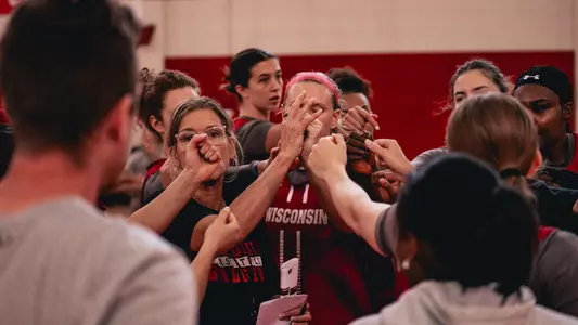 WBB at Practice Huddle