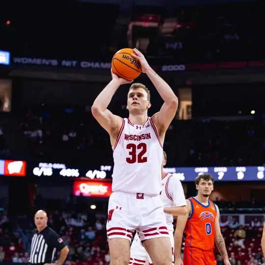Aleksas Bieliuaskas shoots free throw against Platteville