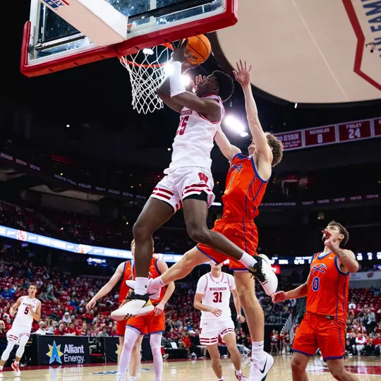 John Blackwell takes layup against platteville