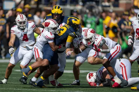 Wisconsin Badgers during a Big Ten Conference NCAA college football game against the Michigan Wolverines Sat., Oct. 4, 2025, in Ann Arbor, Michigan. (Photo by David Stluka/Wisconsin Athletic Communications)