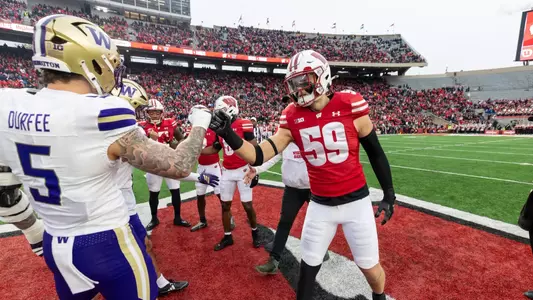 Wisconsin Badgers during a Big Ten Conference NCAA college football game against the Washington Huskies, Sat., Nov. 8, 2025, in Madison, Wis. (Photo by David Stluka/Wisconsin Athletic Communications)