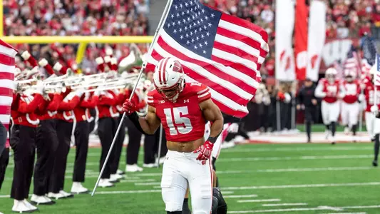 Wisconsin Badgers during a Big Ten Conference NCAA college football game against the Washington Huskies, Sat., Nov. 8, 2025, in Madison, Wis. (Photo by David Stluka/Wisconsin Athletic Communications)