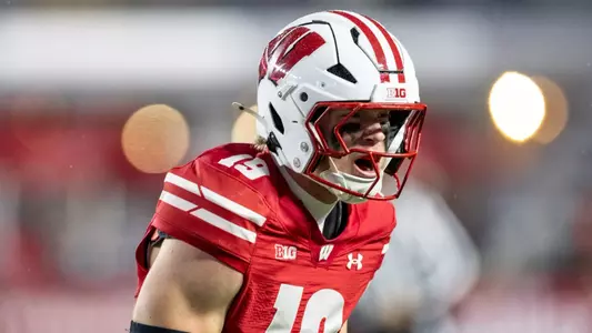 Wisconsin Badgers during a Big Ten Conference NCAA college football game against the Washington Huskies, Sat., Nov. 8, 2025, in Madison, Wis. (Photo by David Stluka/Wisconsin Athletic Communications)