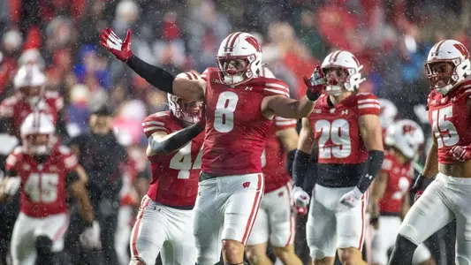 Wisconsin Badgers during a Big Ten Conference NCAA college football game against the Washington Huskies, Sat., Nov. 8, 2025, in Madison, Wis. (Photo by David Stluka/Wisconsin Athletic Communications)