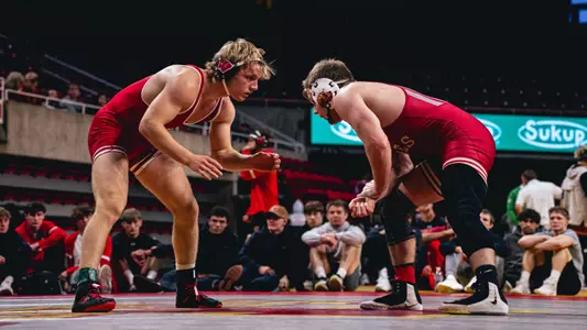 Cody Goebel wrestles at Iowa State Invite