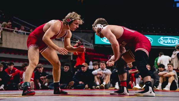 Cody Goebel wrestles at Iowa State Invite