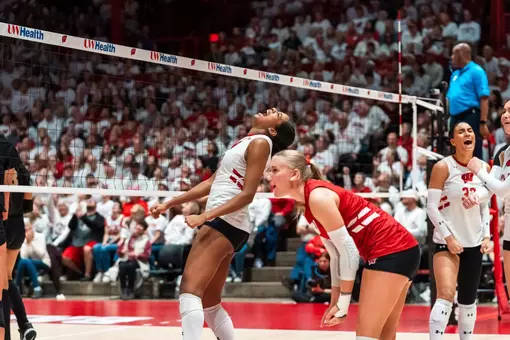 Carter Booth celebrating against Purdue