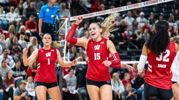 Mimi Colyer celebrates after a point against Ohio State.