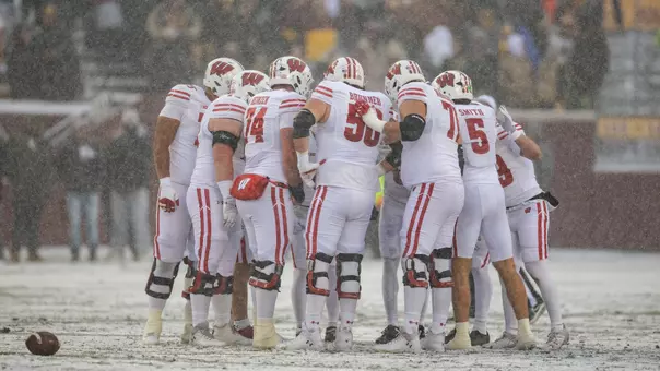 Wisconsin Badgers during a Big Ten Conference NCAA college football game against the Minnesota Golden Gophers, Sat., Nov. 29, 2025, in Minneapolis, Min. (Photo by David Stluka/Wisconsin Athletic Communications)