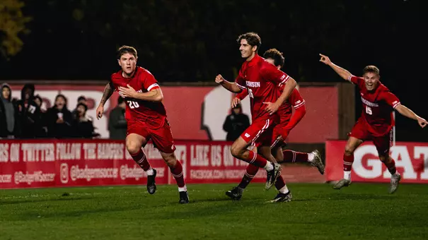 Badgers celebrate a goal