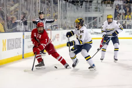 Gavin Morrissey skates at Michigan