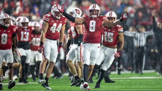Wisconsin Badgers during a Big Ten Conference NCAA college football game against the Washington Huskies, Sat., Nov. 8, 2025, in Madison, Wis. (Photo by David Stluka/Wisconsin Athletic Communications)