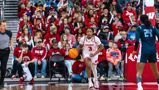 Breauna Ware dribbles up the floor against San Diego