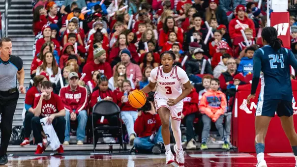Breauna Ware dribbles up the floor against San Diego