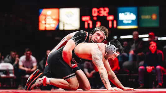 Wyatt Ingham wrestles Lock Haven