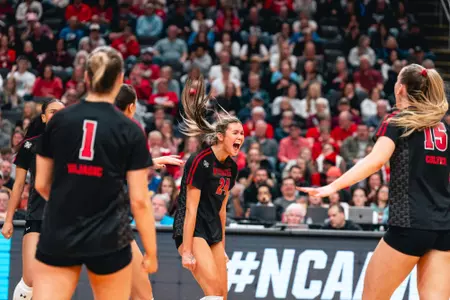 Wisconsin celebrates a point during the National Semifinals