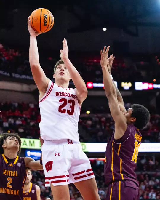 True freshman Will Garlock finishes the and-one, ending his day with 4 points and 5 rebounds.