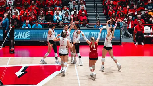 Badgers celebrate after First Round victory over EIU.