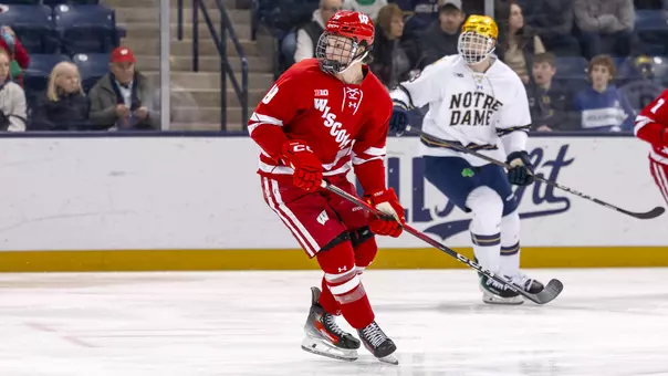 Quinn Finley skates at Notre Dame