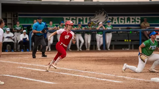 Makenzie Foster rounds the bases against FGCU