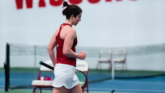 Cataldi celbrates winning a point