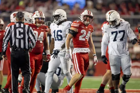 Wisconsin Badgers defensive back Hunter Wohler (24) during a Big Ten Conference NCAA college football game against the Penn State Nittany Lions, Saturday, Oct. 26, 2024, in Madison, Wis. The Nittany Lions won 28-13. (Photo by David Stluka/Wisconsin Athletic Communications)