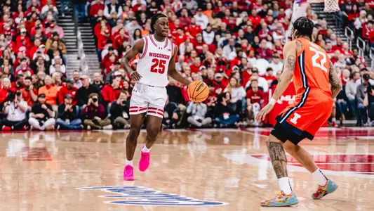 John Blackwell brings up the ball against Illinois