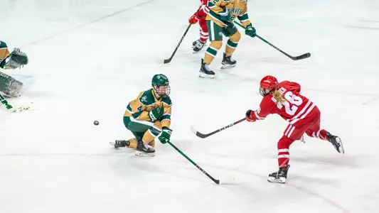 Casey O'Brien takes a shot on 2.21.25 against Bemidji State