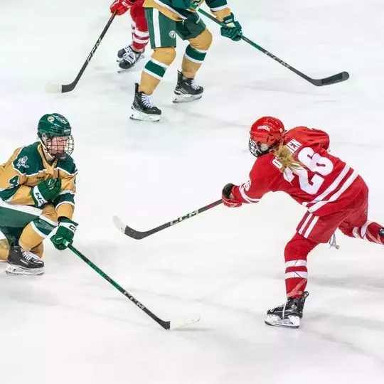 Casey O'Brien takes a shot on 2.21.25 against Bemidji State