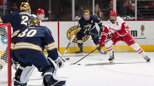 Anthony Kehrer skates against Notre Dame