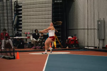 Danni Langseth throws at the DePaul Invite