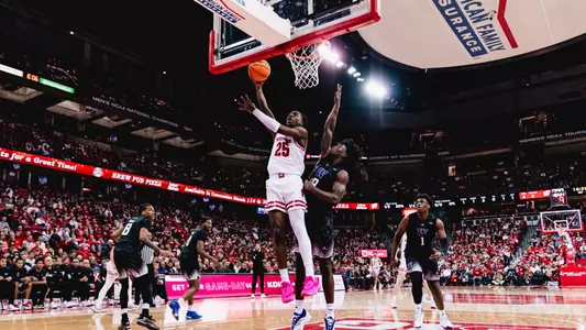 John Blackwell hits the lay up for his first career double double against Washington