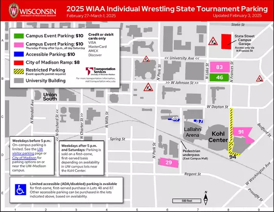WCHA First Round Parking Map