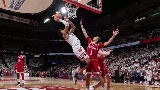 John Tonje makes a tough basket against Indiana