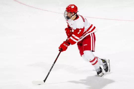 The Wisconsin men’s hockey team loses to Ohio State 2-1 at the Kohl Center at the University of Wisconsin-Madison on October 19, 2024. (Photo by Taylor Wolfram / UW-Athletic Communications)