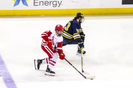 Gavin Morrissey skates against Michgan