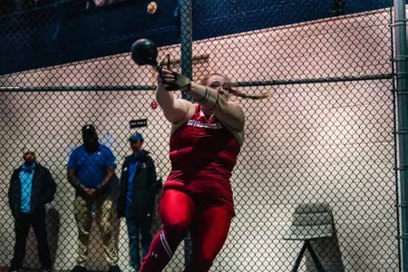 Chloe Lindeman makes a throw at the Dr. Sander Invitational