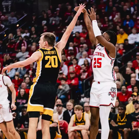 John Blackwell takes the shot over Iowa