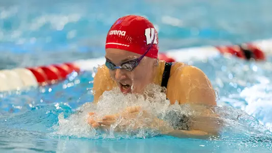 Wisconsin swimmer in meet vs Northwestern
